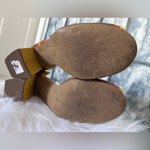 Fly London Coral Cate Yellow Peep Toe Slingback - Picture 8 of 8